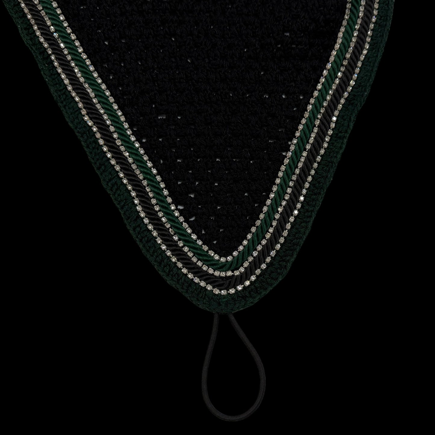 Tiedown Bonnets - Black Base/Straight Edge/With Bling