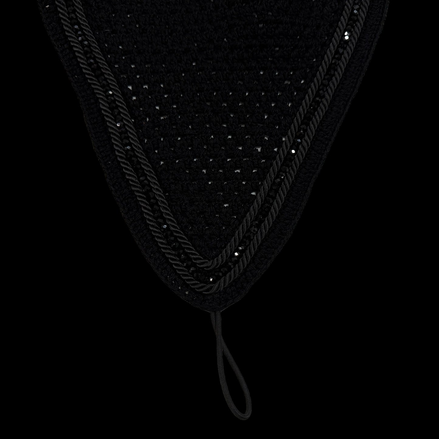 Tiedown Bonnets - Black Base/Straight Edge/With Bling