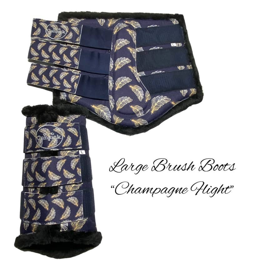 FlighT Brush Boots - Champagne Feathers - Medium & Large