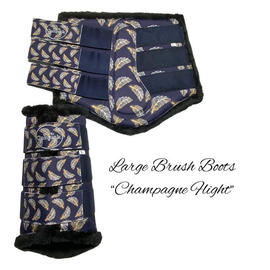 FlighT Brush Boots - Champagne Feathers - Large