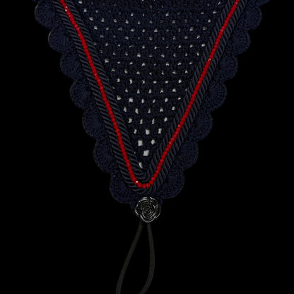 Tiedown Bonnets - Navy Base/Scalloped Edge/With Bling