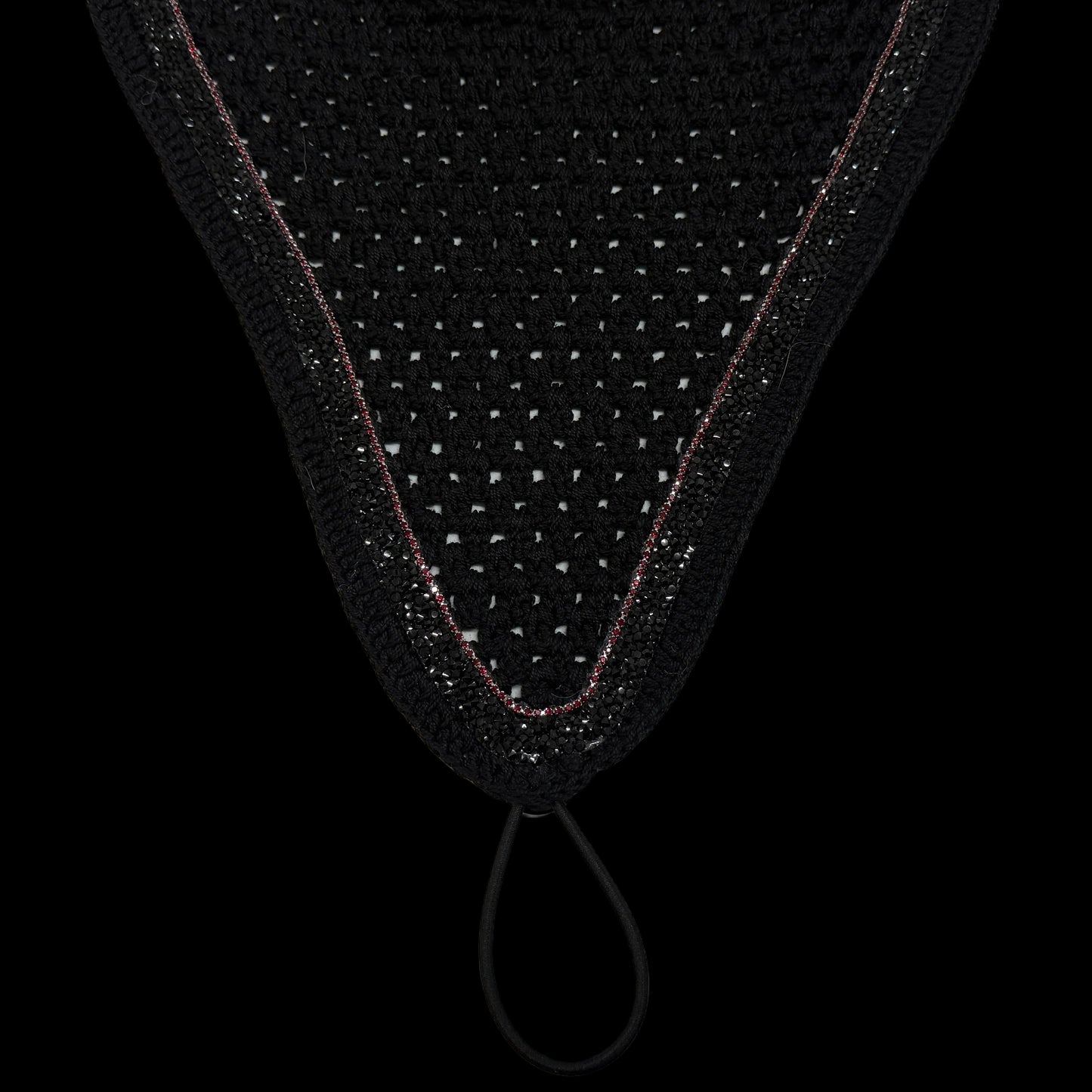 Tiedown Bonnets - Black Base/Straight Edge/With Bling