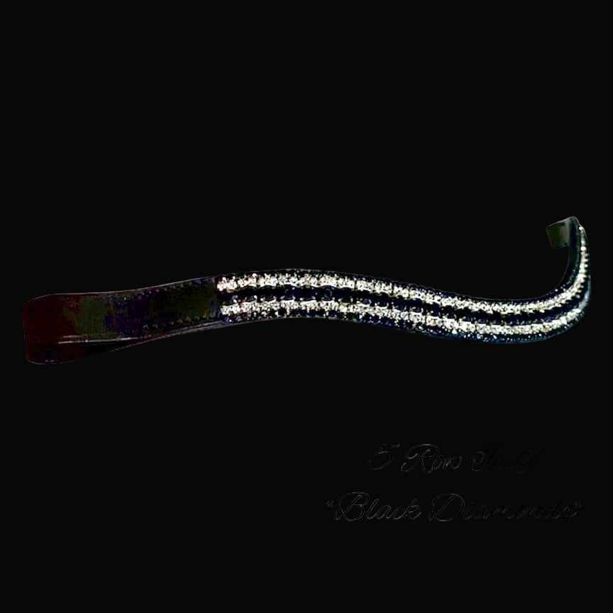 IceT 5 Row Crystal Browbands - Black Diamonds FINAL SALE