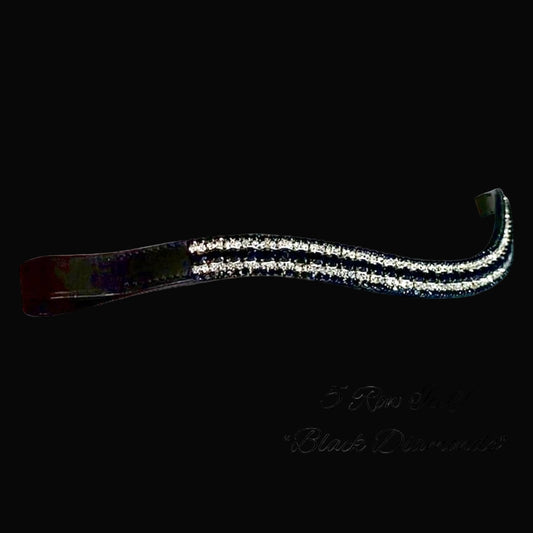 IceT 5 Row Crystal Browbands - Black Diamonds FINAL SALE