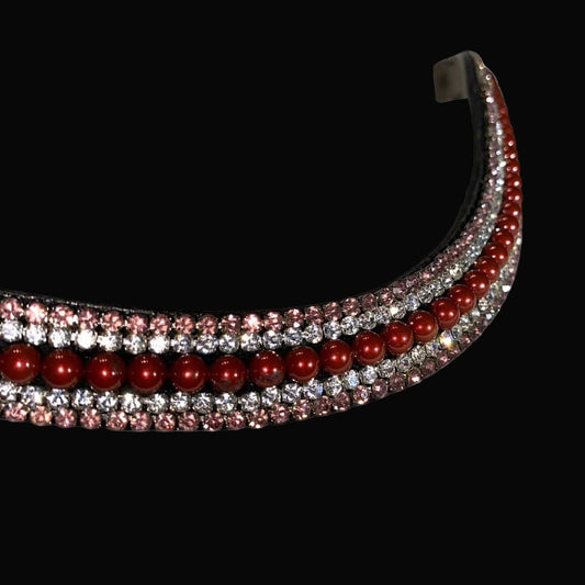 IceT Pearl Browbands - Cob 15"  Style - Crimson Bubble Gum (Final Sale)