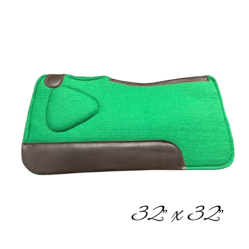 Western Bump Up Pads - Green 32" X 32"