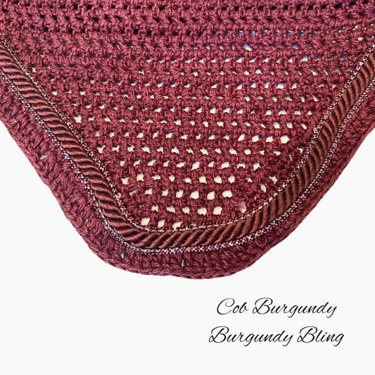 Classic Cut Bonnets - Cob - Burgundy Base/Burgundy Straight Edge/2 Burgundy Bling/1 Burgundy Piping