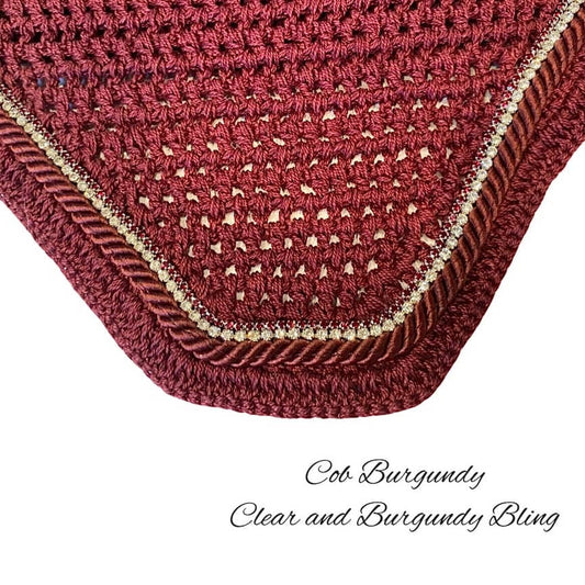 Classic Cut Bonnets - Cob - Burgundy Base/Burgundy Straight Edge/1 Clear Bling/1 Burgundy Bling/1 Burgundy Piping