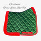 Christmas Dressage Pads - Green Satin