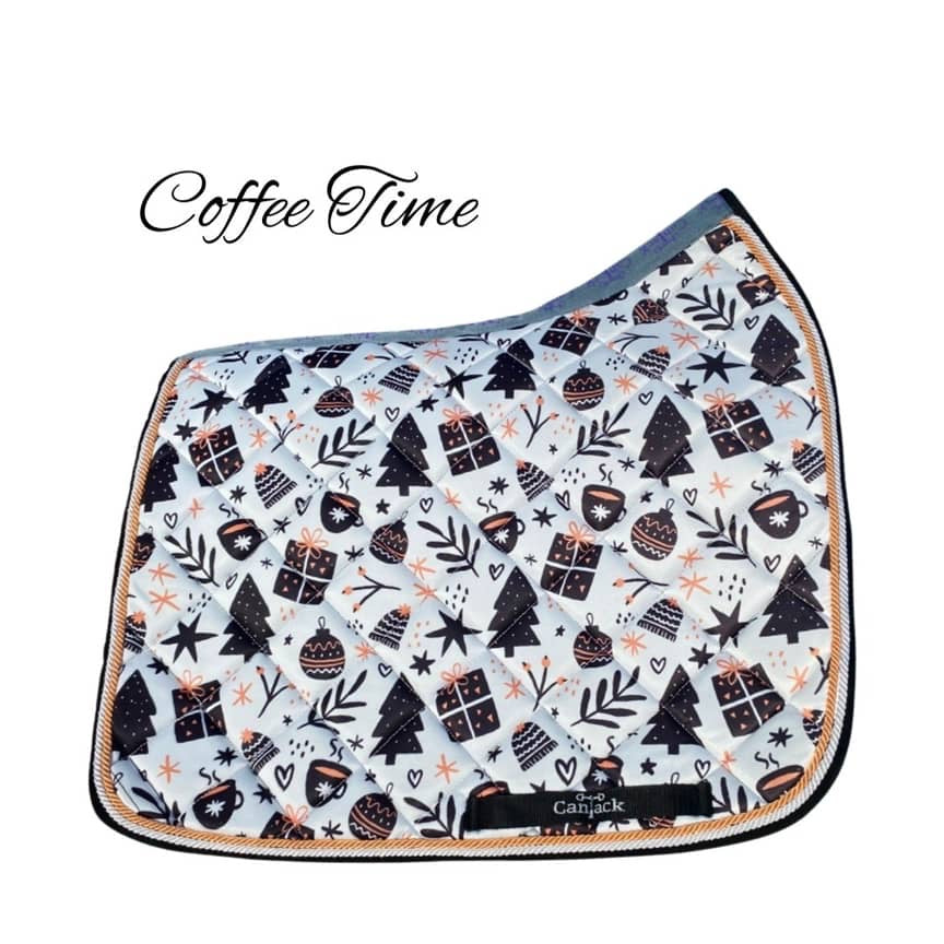 Christmas Dressage Pads - Coffee Time