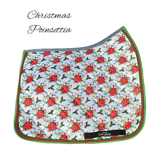 Christmas Dressage Pads - Poinsettia