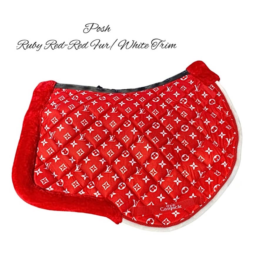 Posh Jumper Pads -  Ruby Red and White w/ Fur