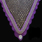 Soundproof - Tiedown Bonnets - Charcoal Base/Purple Scallops/2 Clear Bling/Grey & Purple Piping
