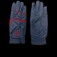Touch Screen Riding Gloves - Navy Base / Red Trim (Size Large)