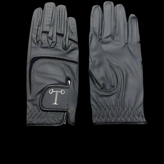 Touch Screen Riding Gloves - Charcoal Base / Black Trim (Size Small)