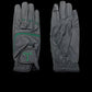 Touch Screen Riding Gloves - Charcoal Base / Green Trim (Size Large)