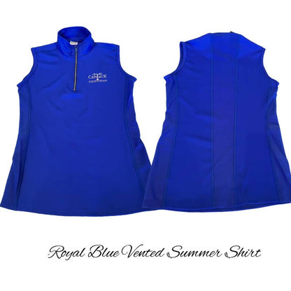 Sleeveless Vented Shirts - Royal Blue