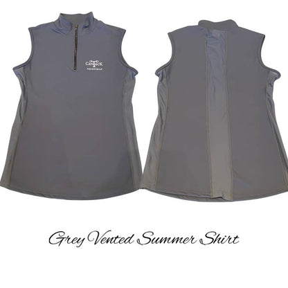 Sleeveless Vented Shirts - Grey