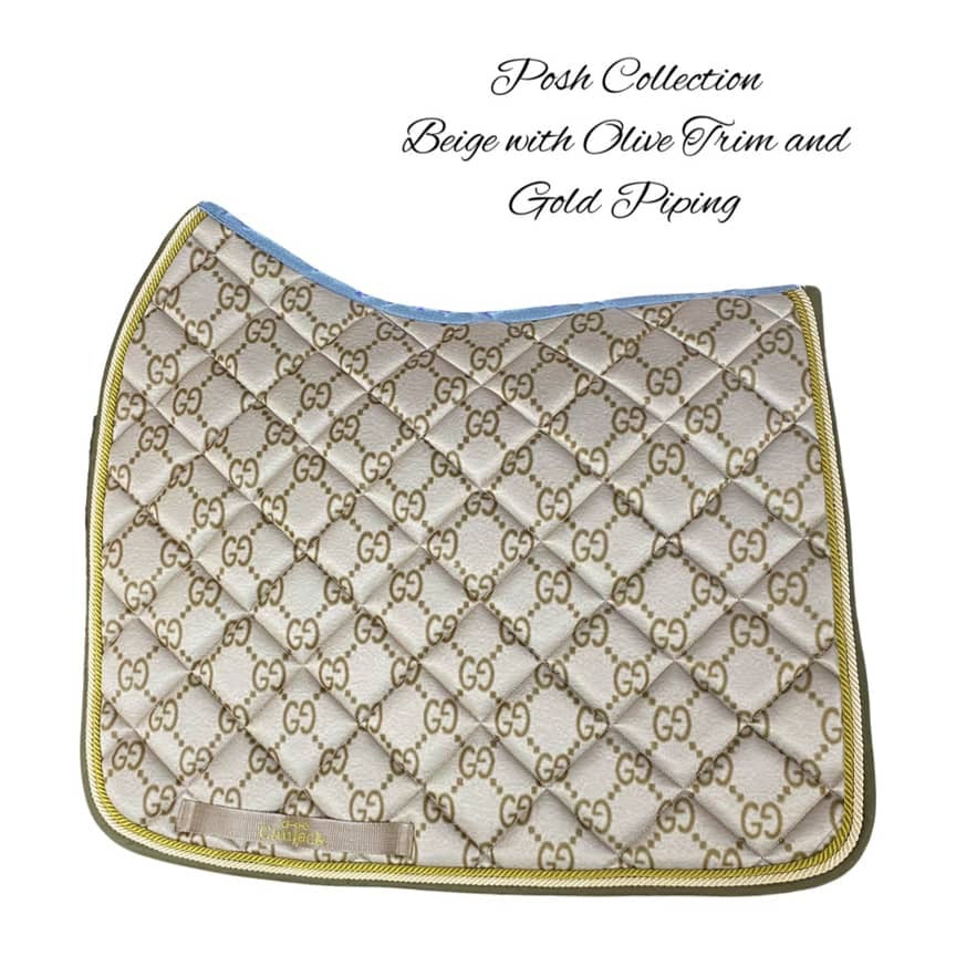 Posh Dressage Pads - Beige and Gold