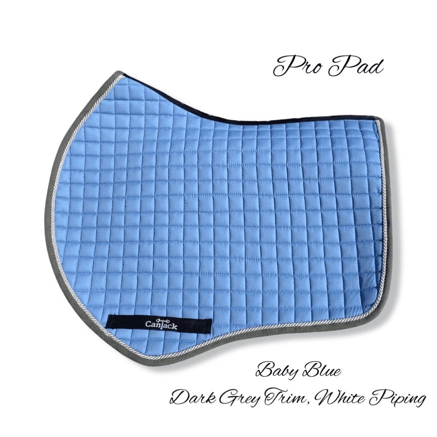 Pro Pads - Baby Blue w/ Dark Grey Trim & White Piping