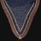 Soundproof - Tiedown Bonnets - Navy Base/Brown Straight Edge/2 Clear Bling/1 Brown Crystal/Navy and Brown Piping