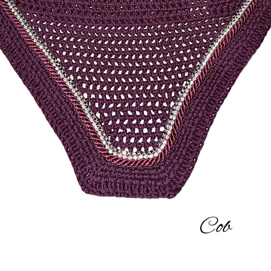 Classic Cut Bonnets - Cob - Plum Base/Plum Straight Edge/1 Burgundy Bling/1 Irridescent Bling/1 Plum Piping