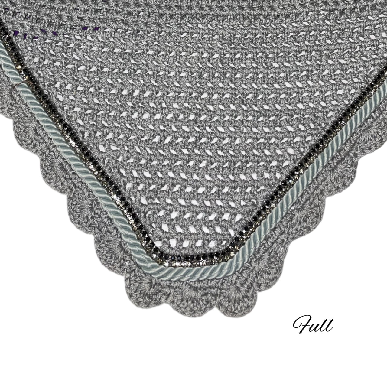 Classic Cut Bonnets - Full - Grey Base/Grey Scallops/Grey and Black Bling/1 Grey Piping