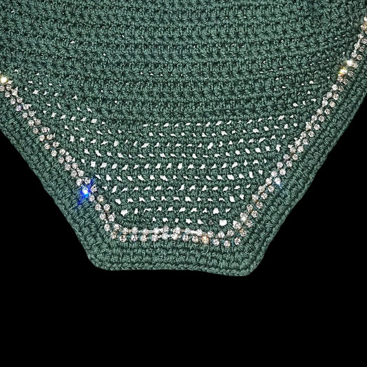 Classic Cut Bonnets - Hunter Green Base/Straight Edge/With Bling