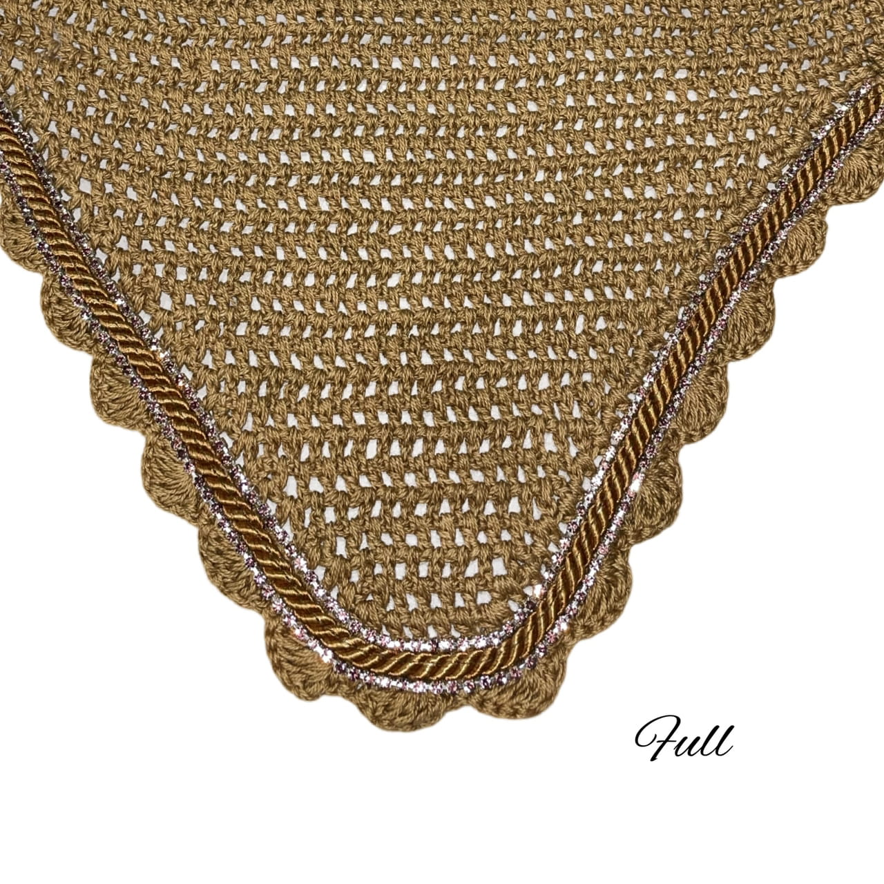 Classic Cut Bonnets - Full - Buckskin Base/Buckskin Scallops/2 Rose Gold Bling/1 Buckskin Piping