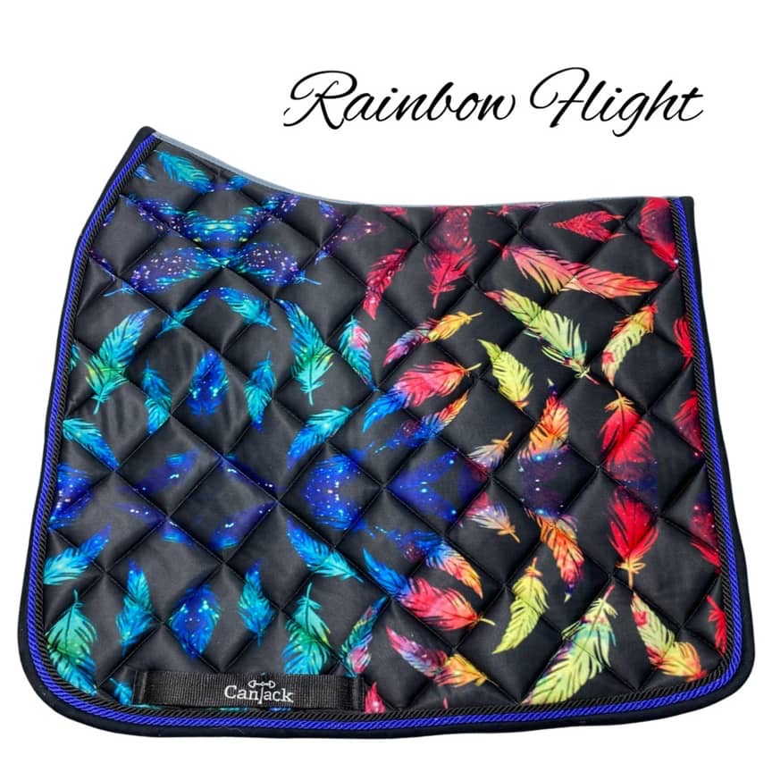 FlighT Dressage Pads - Rainbow Feathers