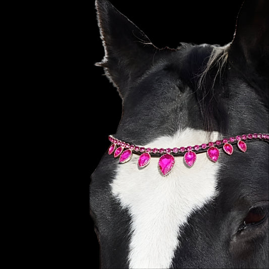 Royal T Browbands - Full 16" Hot Pink