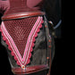 Tiedown Bonnets - Maroon Base/Scalloped Edge/With Bling