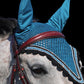 Tiedown Bonnets - Midnight Teal Base/Scalloped Edge/With Bling