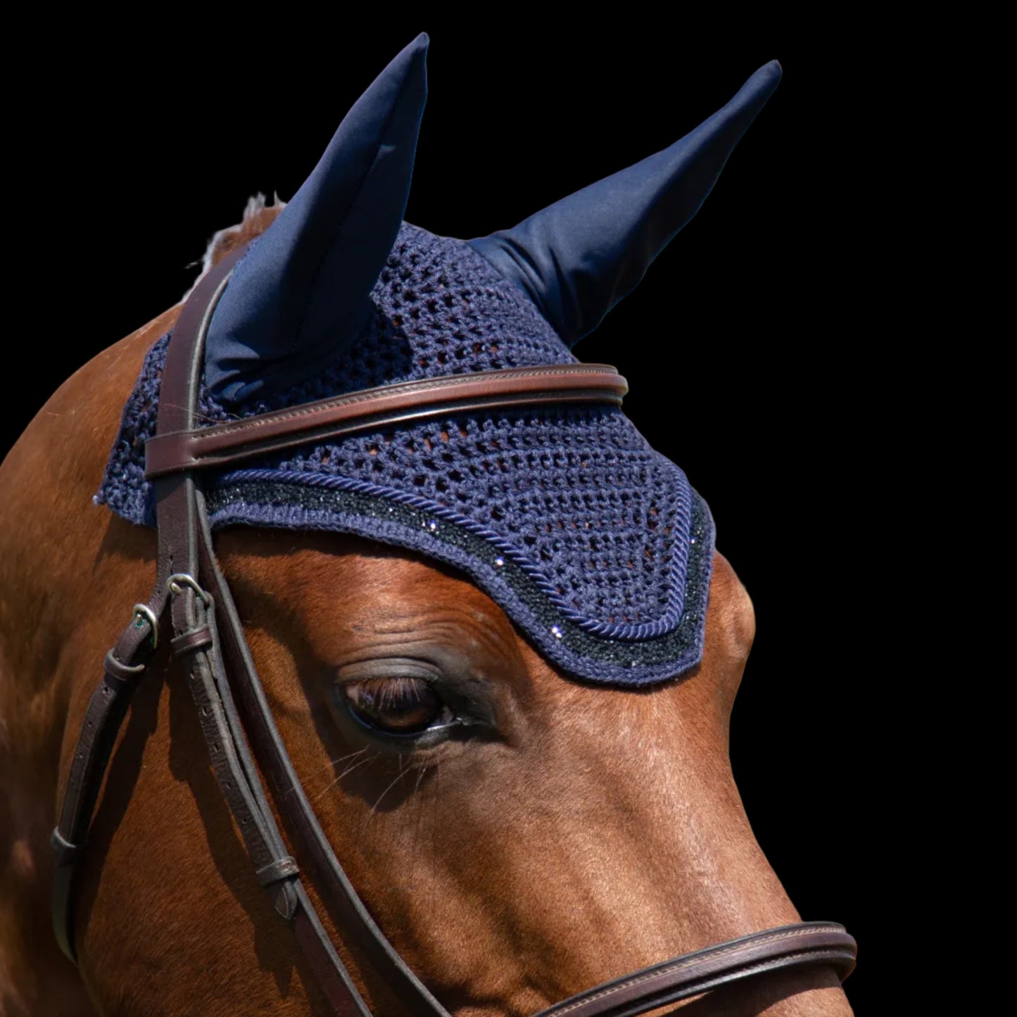 Classic Cut Bonnets - Navy Base/Straight Edge/With Bling