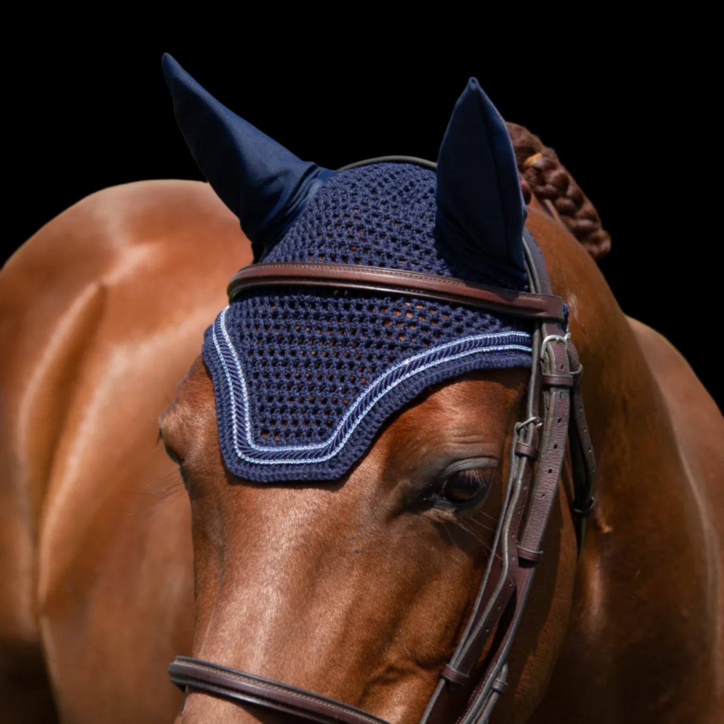 Classic Cut Bonnets - Navy Base/Straight Edge/With Bling