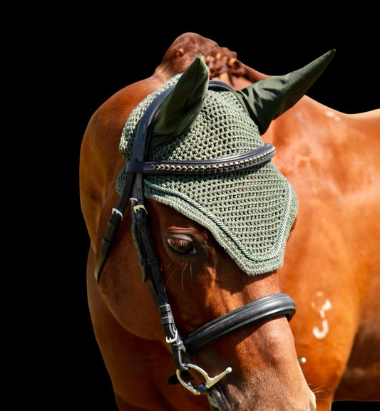 Classic Cut Bonnets - Pony -Single Row Piping - Olive - Straight Edge