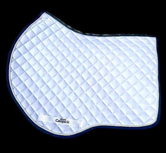 Pro Pads - White Base / Navy Blue Trim