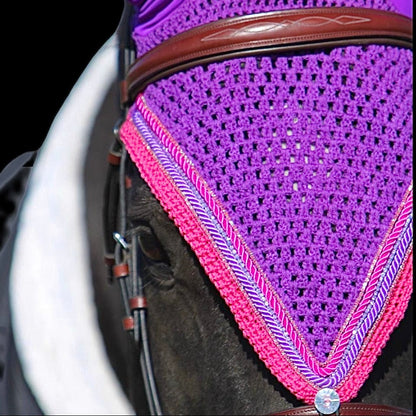 Tiedown Bonnets - Purple Base/Straight Edge/With Bling