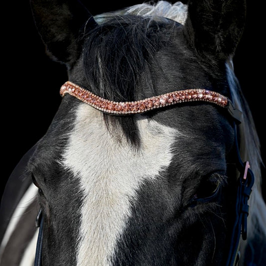 IceT 3 Row Browbands - Rose Gold