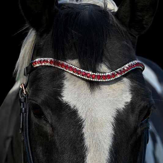 IceT 3 Row Browbands - Ruby Rush