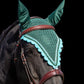 Tiedown Bonnets - Hunter Green Base/Scalloped Edge/With Bling