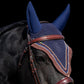 Soundproof - Tiedown Bonnets - Navy Base/Brown Straight Edge/2 Clear Bling/1 Brown Crystal/Navy and Brown Piping