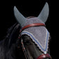 Soundproof - Tiedown Bonnets - Charcoal Base/Grey Scallops/3 Clear Bling/Navy & Grey Piping