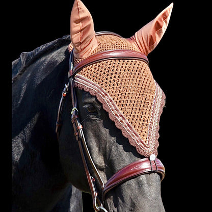 Tiedown Bonnets - Caramel Base/Scalloped Edge/With Bling