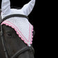 Tiedown Bonnets - White Base/Scalloped Edge/With Bling